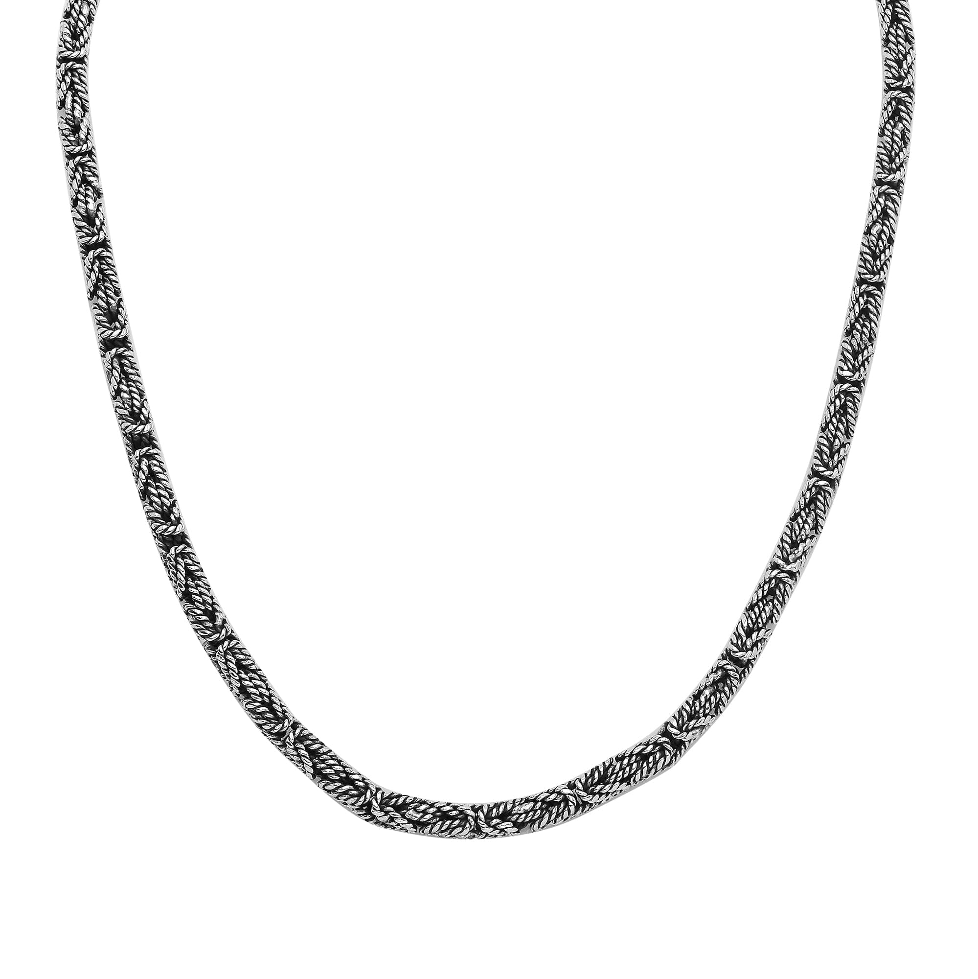 AN-6319-S-5MM-30" Bali Hand Crafted Sterling Silver Chain W