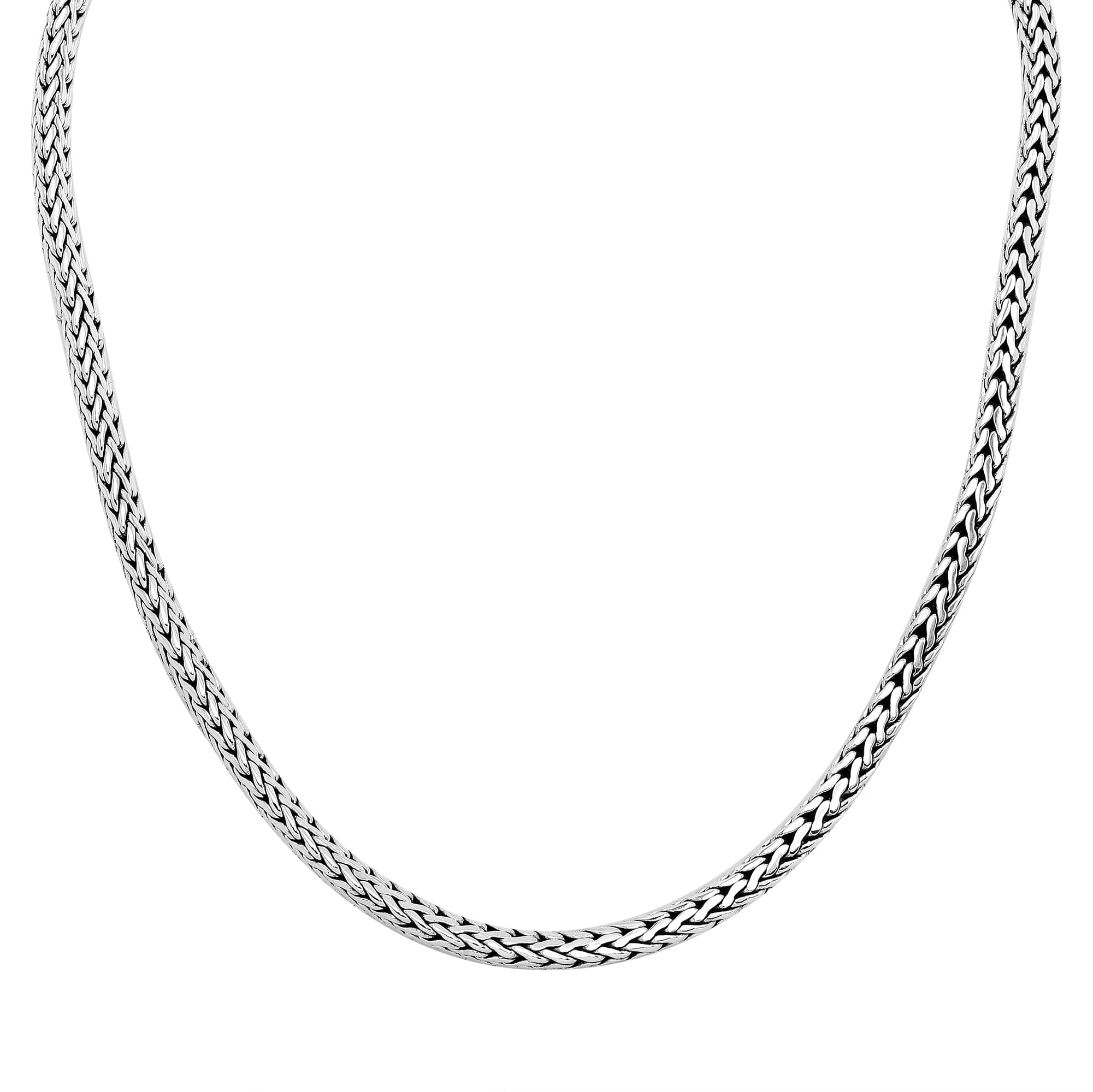 AN-6330-S-4MM-22" Bali Hand Crafted Sterling Silver Chain With Lobster