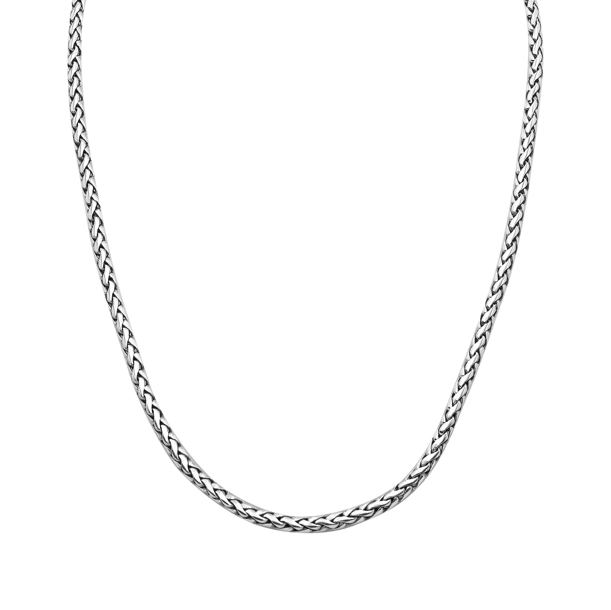 AN-6334-S-3x5MM-22" Bali Hand Crafted Sterling Silver Chain