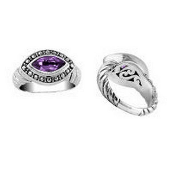 AR-1046-AM-7 Sterling Silver Ring With Amethyst Q.