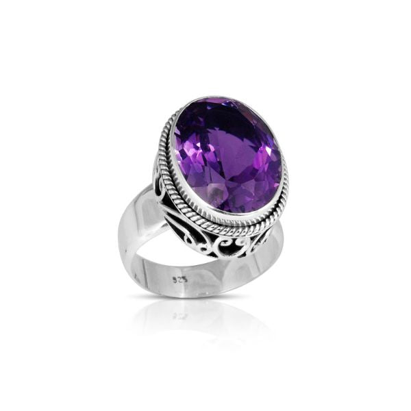 AR-6065-AM-5 Sterling Silver Ring With Amethyst Q.