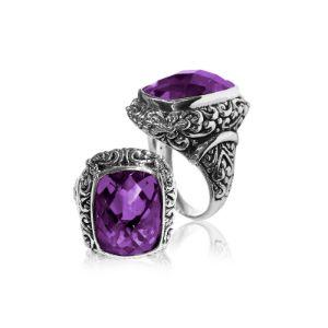 AR-6083-AM-6 Sterling Silver Ring With Amethyst Q.