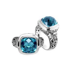 AR-6086-BT-6 Sterling Silver Ring With Blue Topaz Q.