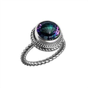AR-6089-MT-6 Sterling Silver Ring With Mystic Quartz