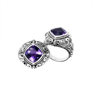 AR-6110-AM-8 Sterling Silver Ring With Amethyst Q.