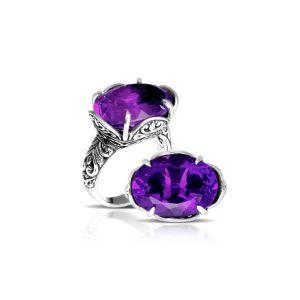 AR-6112-AM-6 Sterling Silver Ring With Amethyst Q.