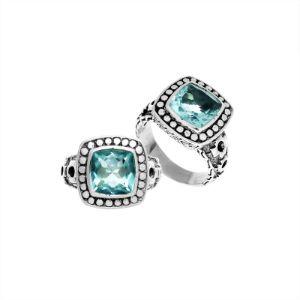 AR-6146-BT-6 Sterling Silver Ring With Blue Topaz Q.