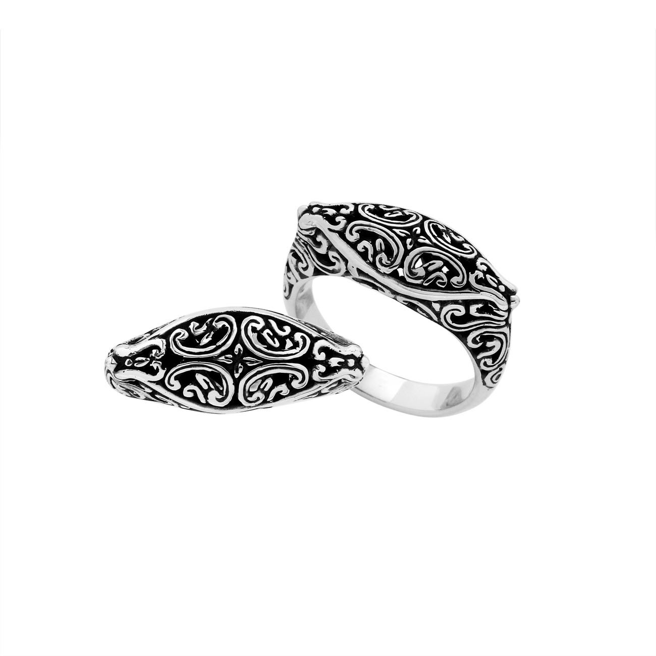 AR-6191-S-6" Sterling Silver Ring With Plain Silver