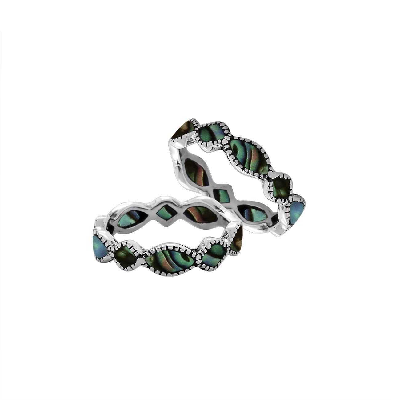 AR-6287-AB-8 Sterling Silver Ring With Abalone Shell