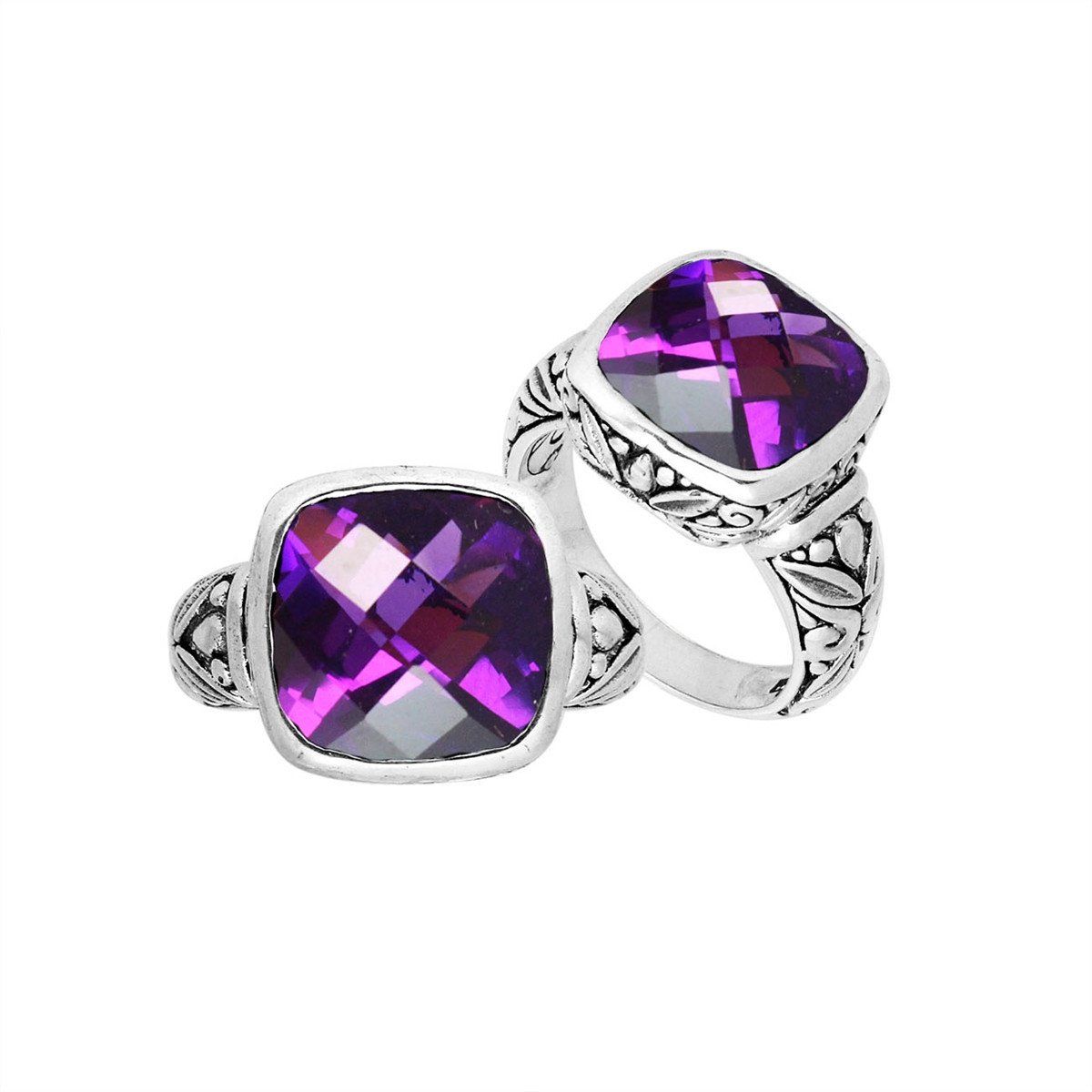 AR-8004-AM-8 Sterling Silver Ring With Amethyst Q.