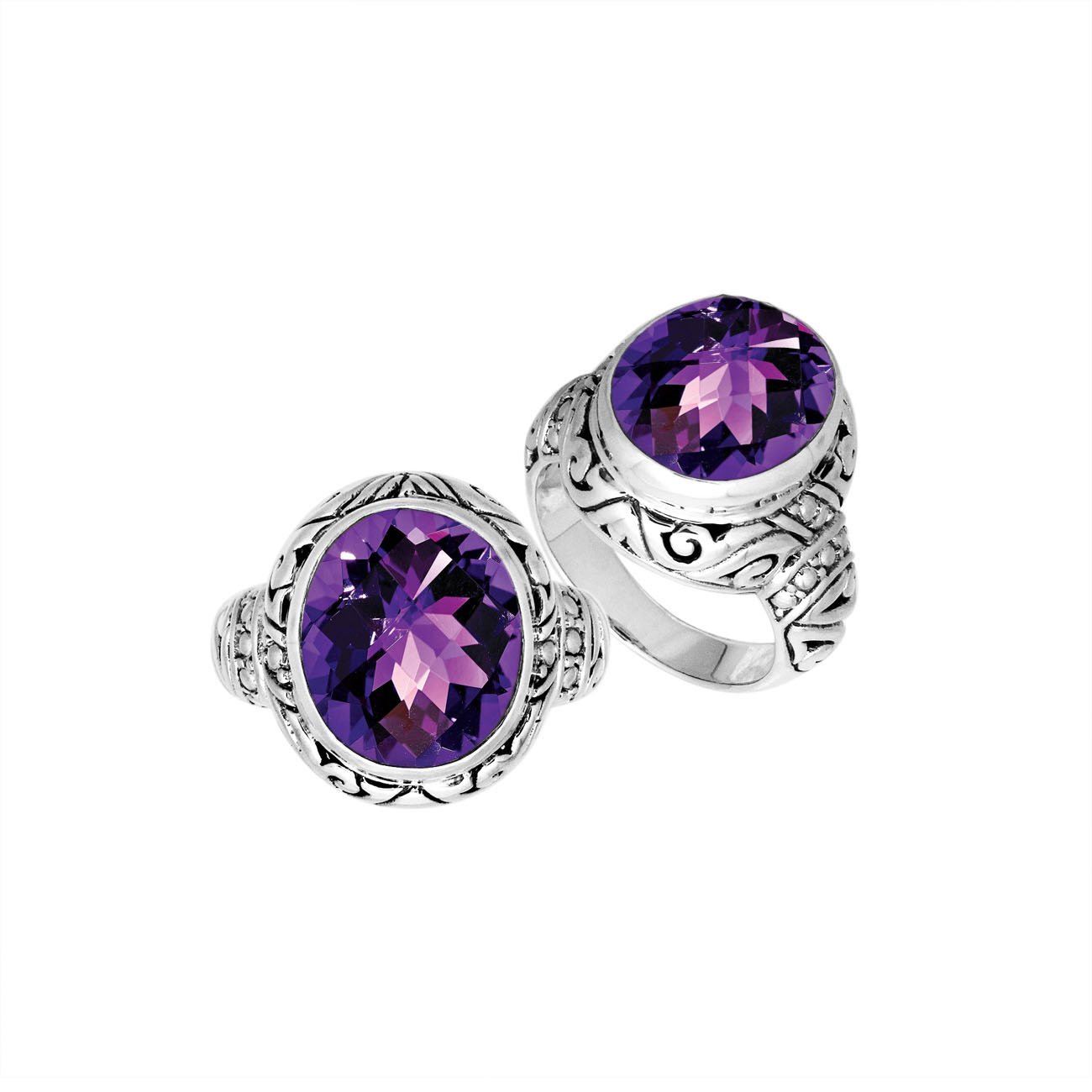 AR-8025-AM-8 Sterling Silver Ring With Amethyst Q.