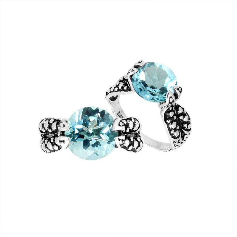 AR-9006-BT-7 Sterling Silver Ring With Blue Topaz Q.