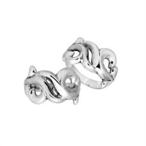 AR-9043-S-7 Sterling Silver Beautiful Designer Ring With Plain Silver