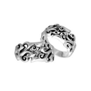 AR-9059-S-8 Sterling Silver Designer Ring With Plain Silver