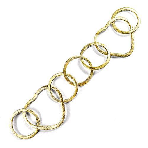 CHG-263 18K Gold Overlay Beading & Extender Chain Small Ring -18MMHeart Ring-23X27MM