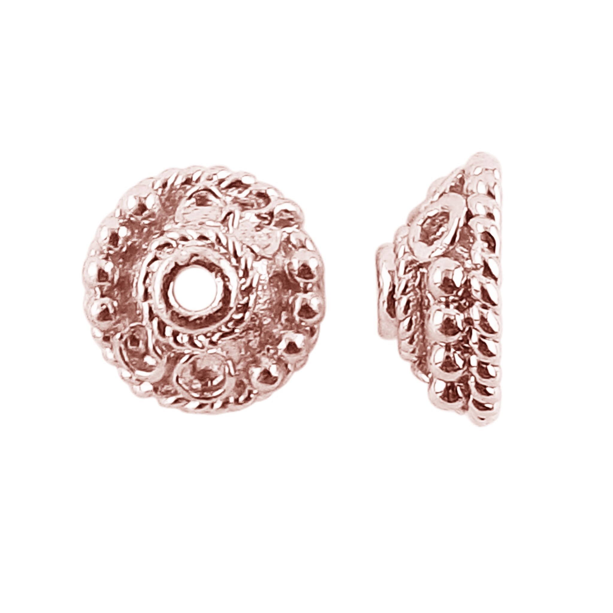 CRG-281-9MM Rose Gold Overlay Bead Cap