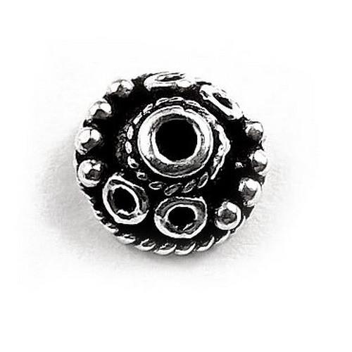 CSF-281-7X2.5MM Silver Overlay Bead Cap