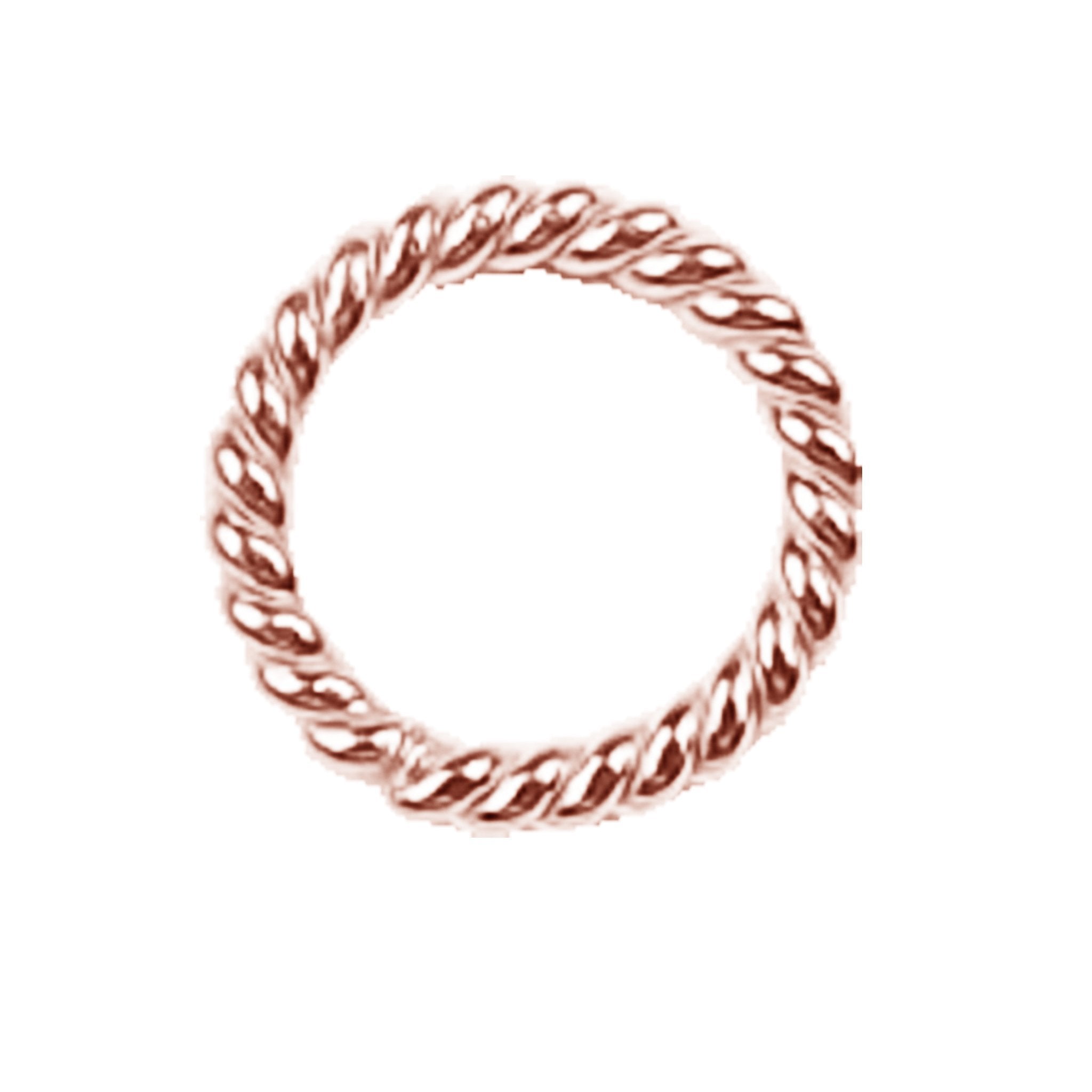 JORG-102-7MM Rose Gold Overlay Twisted Jump Ring Open