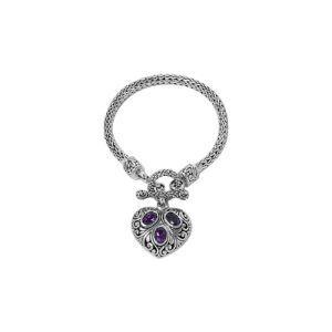 SB-0994-AM Sterling Silver Bracelet With Amethyst Q.