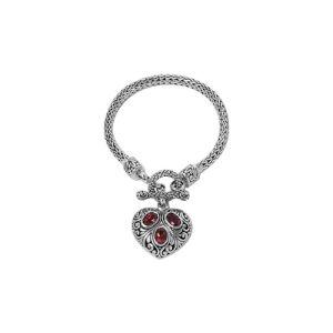 SB-0994-GA Sterling Silver Bracelet With Garnet Q.