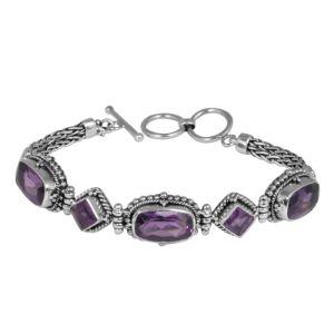 SB-1897-AM Sterling Silver Bracelet With Amethyst Q.