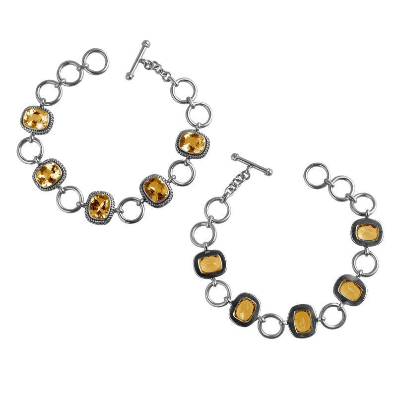 SB-8052-CT Sterling Silver Bracelet With Citrine Q.