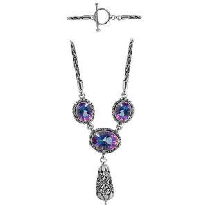 SN-3592-MT Sterling Silver Necklace With Mystic Quartz