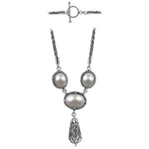 SN-3592-PE Sterling Silver Necklace With Pearl