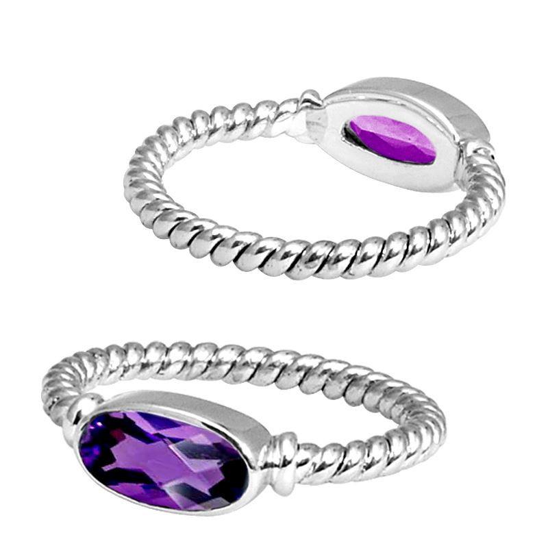 SR-5362-AM-10 Sterling Silver Ring With Amethyst