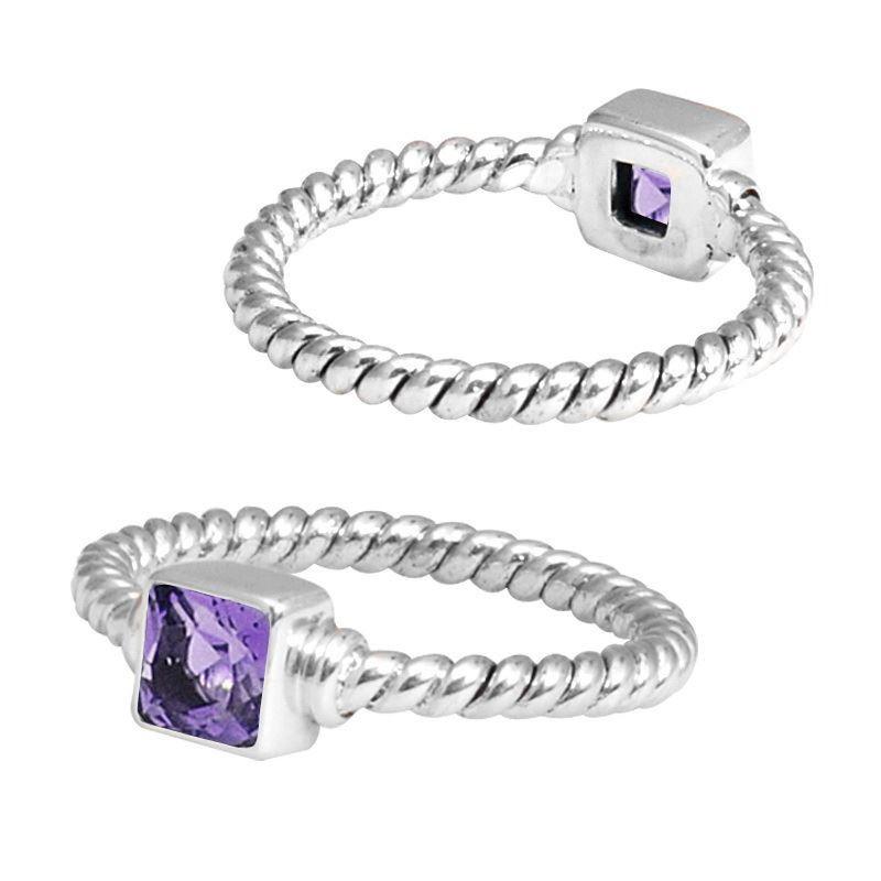 SR-5366-AM-4 Sterling Silver Ring With Amethyst