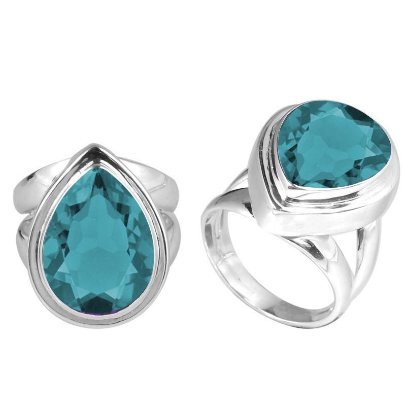 SR-8050-BT-9 Sterling Silver Ring With Blue Topaz Q.