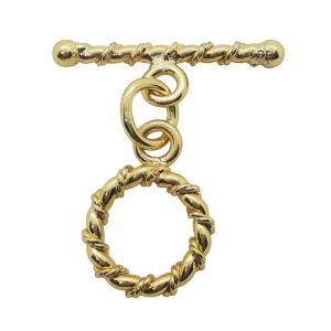 TG-116 18K Gold Overlay Twist Ring Coverd by Twisted Rope Toggle