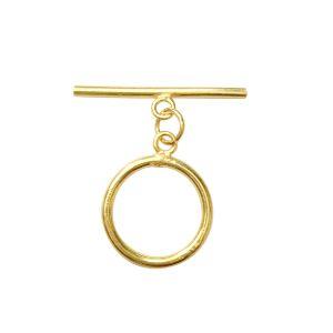 TG-165 18K Gold Overlay Delicate and Lightweight Toggle 25MM Round Ring