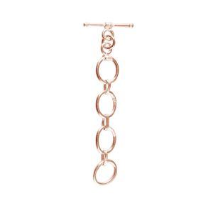 TRG-162 Rose Gold Overlay Adjustable Toggle 10X12MM Oval Ring