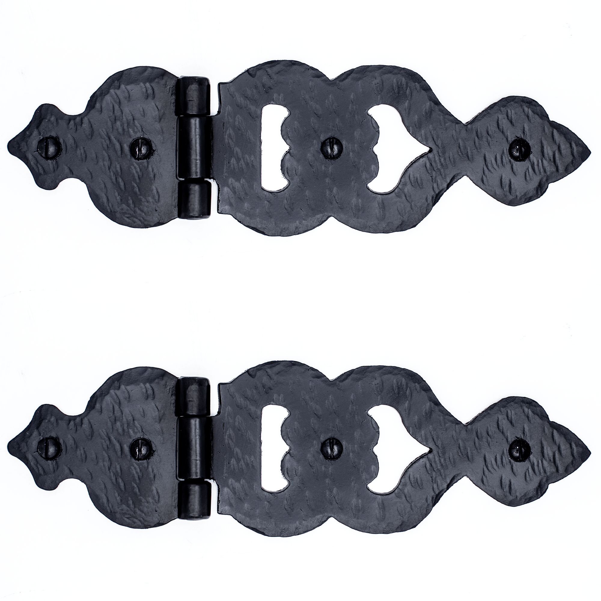 2 Pack 4 inch Decorative Hinges Black Wrought Iron Hinges Decorative Hinges  Small Flush Mount Western Style Hinges Vintage Furniture Hardware The