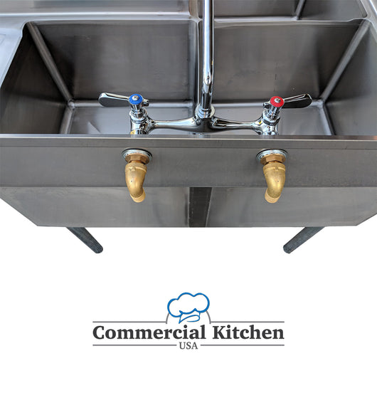 Commercial 3 Compartment Stainless Steel Corner Sink 57 X 57 Nsf