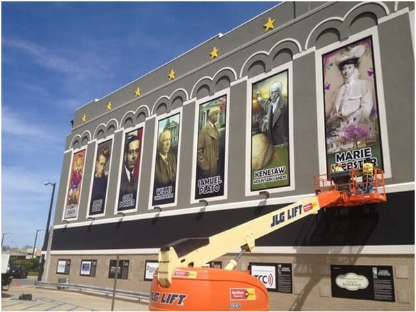 Ackland Media Frames displayed on buildings