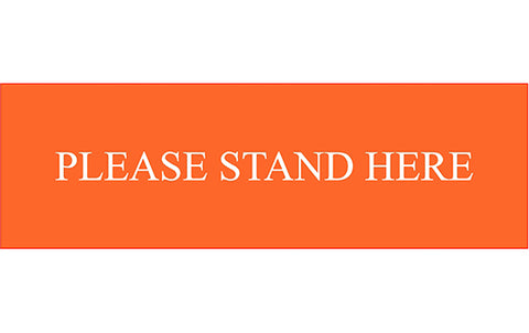 please stand here floor graphic social distance decal sticker label