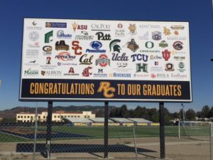 Pictures of school buildings proudly displaying the Ackland Media Frame Banner System