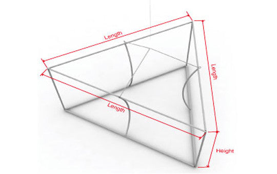 10 foot by 32 inch Triangle Hanging Banner Sky Box Trade Show Display Frame Only