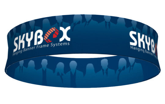 10 foot wide x 42 inch tall Round Circle Hanging Banner Sky Box Inside Outside Graphics Package