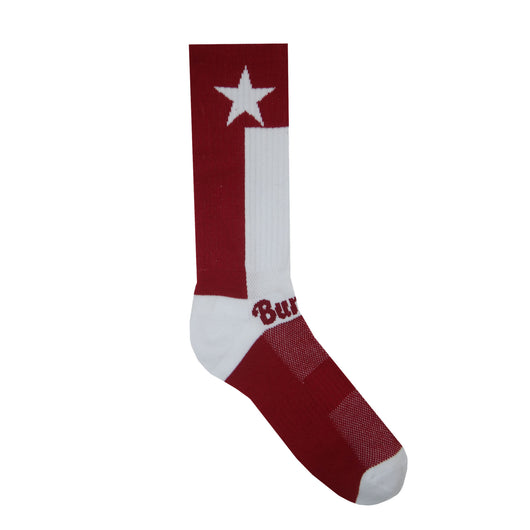 Texas Star Maroon Sock