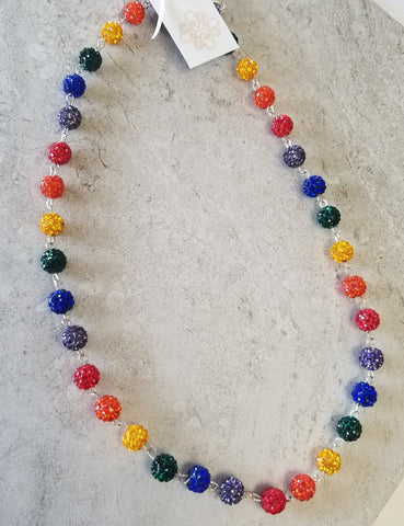 Rainbow Sparkle Bead Necklace