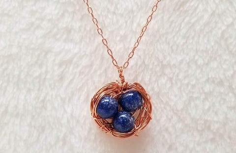 rosegold breastmilk birds nest necklace