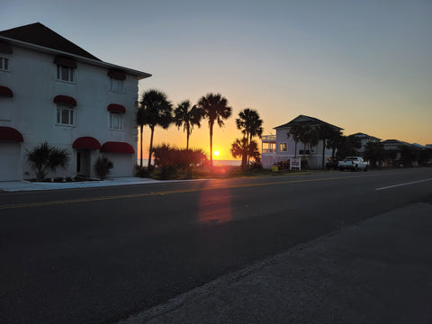 Street side sunset