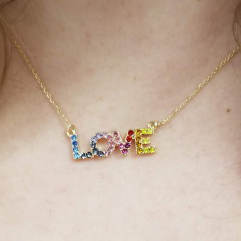 Rainbow love necklace