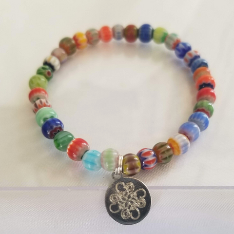 Rainbow Millefiori Bead Bracelet