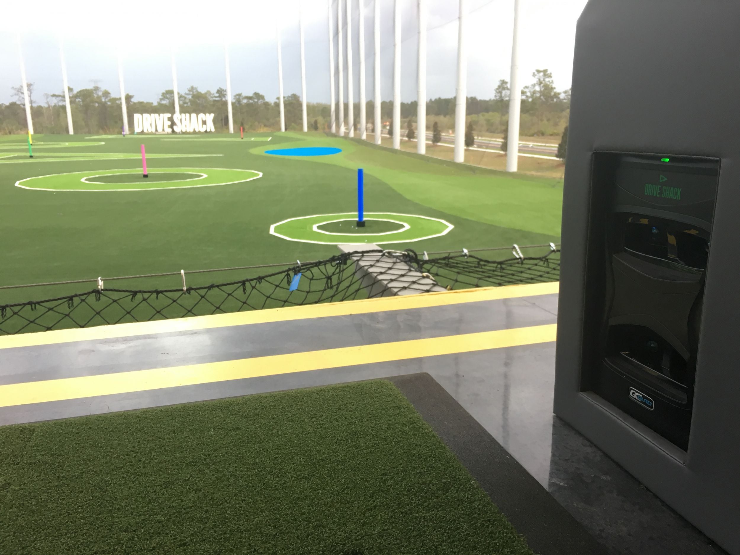 launch monitor installation at golf range