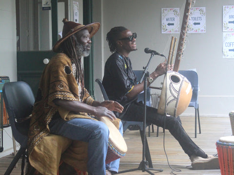 African djembe kora duo performance