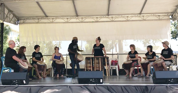 Student group performance by Mady Keita's African Drumming Academy